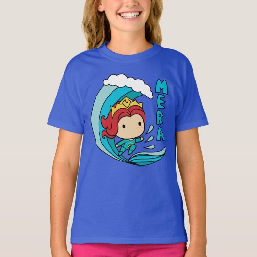 Aquaman | Chibi Mera Riding Wave Graphic T-shirt (Voorkant)