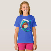 Aquaman | Chibi Mera Riding Wave Graphic T-shirt (Voorkant volledig)