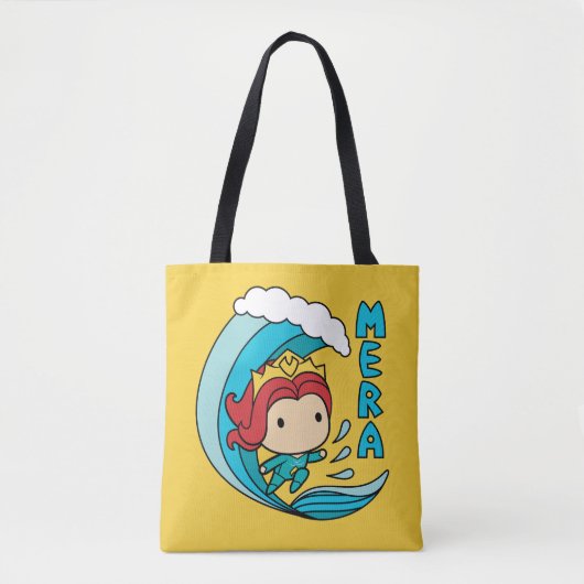 Aquaman | Chibi Mera Riding Wave Graphic Tote Bag (Voorkant)