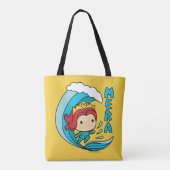 Aquaman | Chibi Mera Riding Wave Graphic Tote Bag (Achterkant)