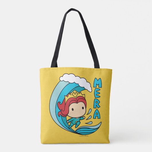 Aquaman | Chibi Mera Riding Wave Graphic Tote Bag (Achterkant)