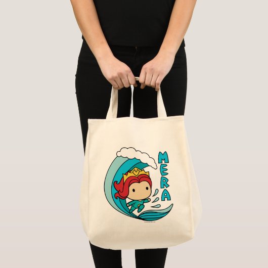 Aquaman | Chibi Mera Riding Wave Graphic Tote Bag (Voorkant (product))