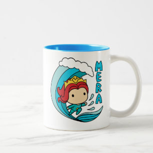 Aquaman   Chibi Mera Riding Wave Graphic Tweekleurige Koffiemok