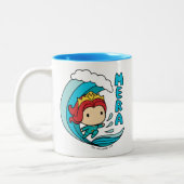 Aquaman | Chibi Mera Riding Wave Graphic Tweekleurige Koffiemok (Links)
