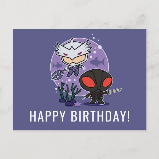 Aquaman | Chibi Orm & Black Manta Undersea Graphic Briefkaart (Voorkant)