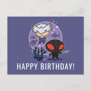 Aquaman   Chibi Orm & Black Manta Undersea Graphic Briefkaart