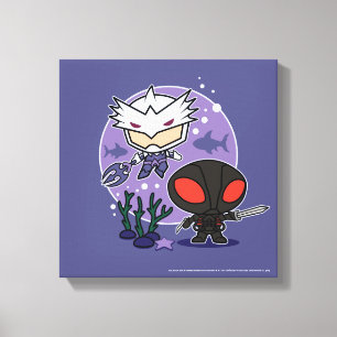 Aquaman   Chibi Orm & Black Manta Undersea Graphic Canvas Afdruk