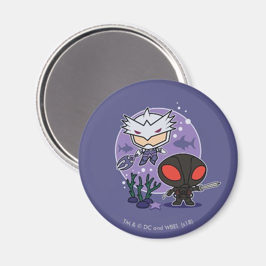 Aquaman | Chibi Orm & Black Manta Undersea Graphic Magneet (Voorkant / Achterkant)