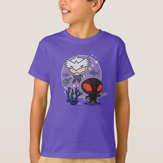 Aquaman | Chibi Orm & Black Manta Undersea Graphic T-shirt (Voorkant)