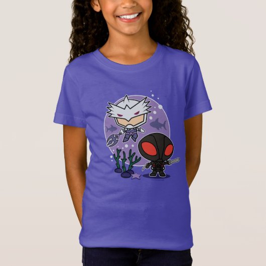 Aquaman | Chibi Orm & Black Manta Undersea Graphic T-shirt (Voorkant)