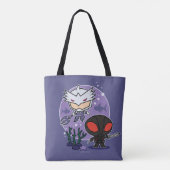 Aquaman | Chibi Orm & Black Manta Undersea Graphic Tote Bag (Achterkant)
