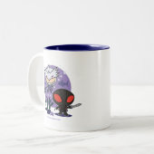 Aquaman | Chibi Orm & Black Manta Undersea Graphic Tweekleurige Koffiemok (Voorkant links)
