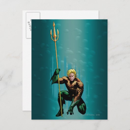 Aquaman Crouching Briefkaart (Voorkant / Achterkant)