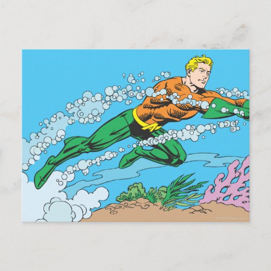 Aquaman Dashes Thru Water Briefkaart (Voorkant)