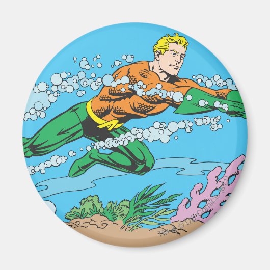 Aquaman Dashes Thru Water Magneet (Voorkant)
