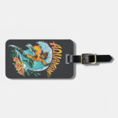 Aquaman en Trident Rising Surf Graphic Bagagelabel (Voorkant horizontaal)