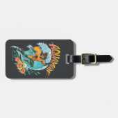 Aquaman en Trident Rising Surf Graphic Bagagelabel (Voorkant horizontaal)