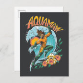 Aquaman en Trident Rising Surf Graphic Briefkaart (Voorkant / Achterkant)