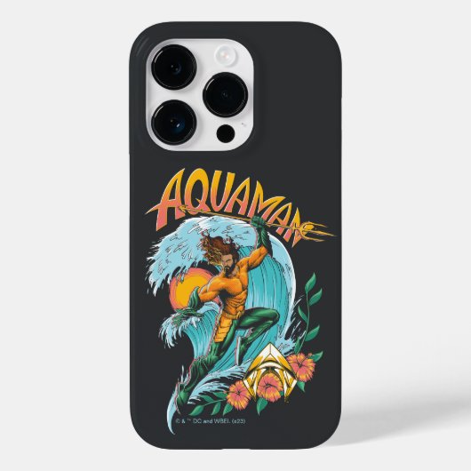Aquaman en Trident Rising Surf Graphic Case-Mate iPhone Case (Achterkant)
