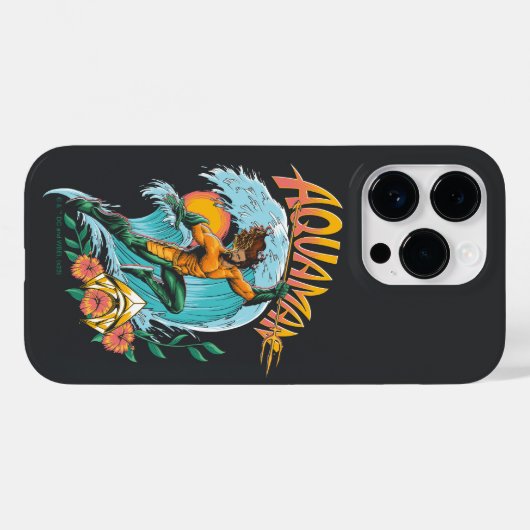 Aquaman en Trident Rising Surf Graphic Case-Mate iPhone Case (Achterkant (horizontaal))