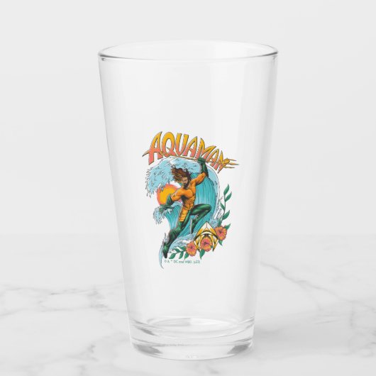 Aquaman en Trident Rising Surf Graphic Glas (Voorkant)