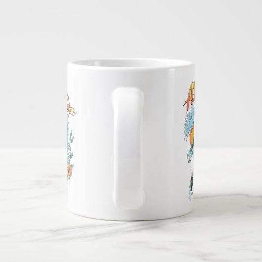 Aquaman en Trident Rising Surf Graphic Grote Koffiekop (Achterkant)