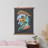 Aquaman en Trident Rising Surf Graphic Hangend Wandkleed (Slaapkamer)