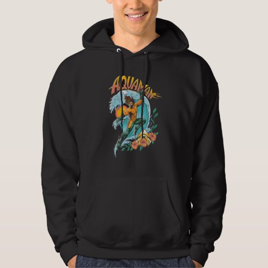 Aquaman en Trident Rising Surf Graphic Hoodie (Voorkant)
