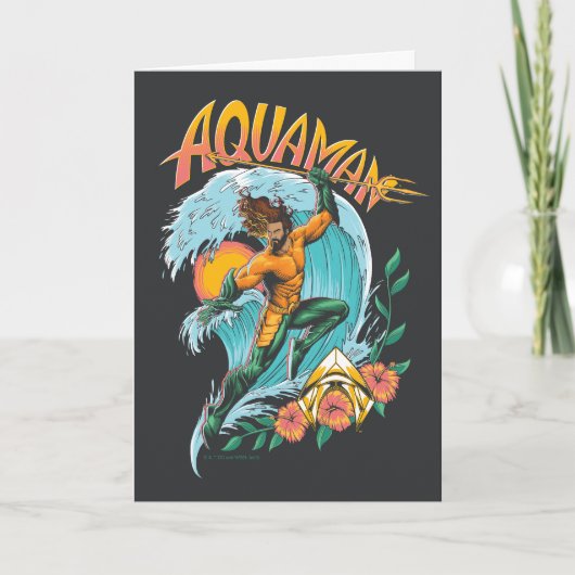 Aquaman en Trident Rising Surf Graphic Kaart (Voorkant)