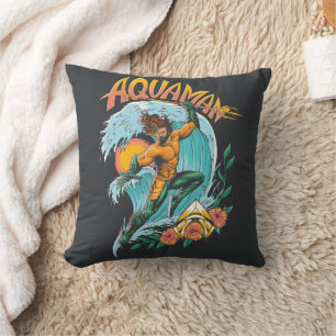 Aquaman en Trident Rising Surf Graphic Kussen