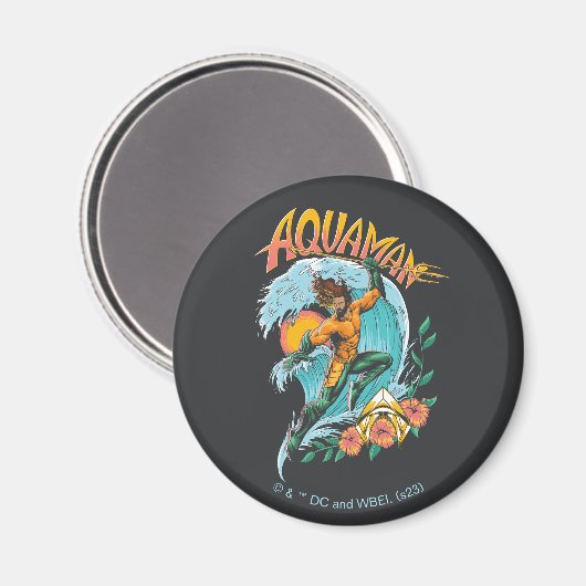 Aquaman en Trident Rising Surf Graphic Magneet (Voorkant / Achterkant)