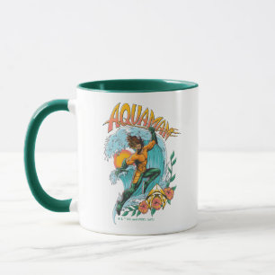 Aquaman en Trident Rising Surf Graphic Mok
