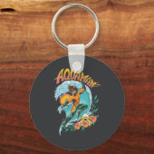 Aquaman en Trident Rising Surf Graphic Sleutelhanger (Achterkant)