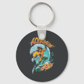 Aquaman en Trident Rising Surf Graphic Sleutelhanger (Achterkant)