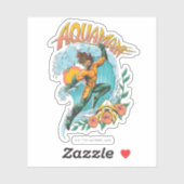 Aquaman en Trident Rising Surf Graphic Sticker (Vel)
