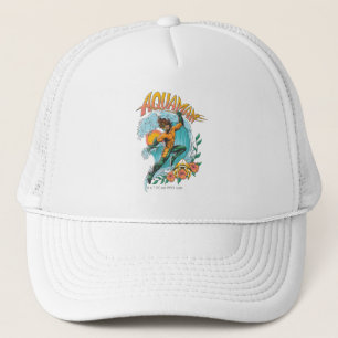 Aquaman en Trident Rising Surf Graphic Trucker Pet