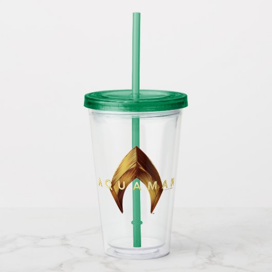 Aquaman | Golden Aquaman Logo Acryl Drinkbeker (Voorkant)
