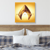 Aquaman | Golden Aquaman Logo Canvas Afdruk (Insitu (Slaapkamer))