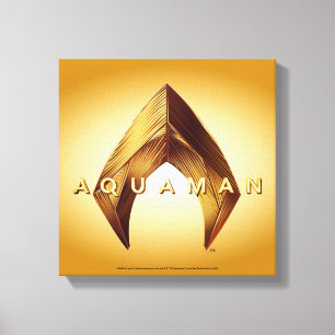 Aquaman Golden Aquaman Logo Canvas Afdruk