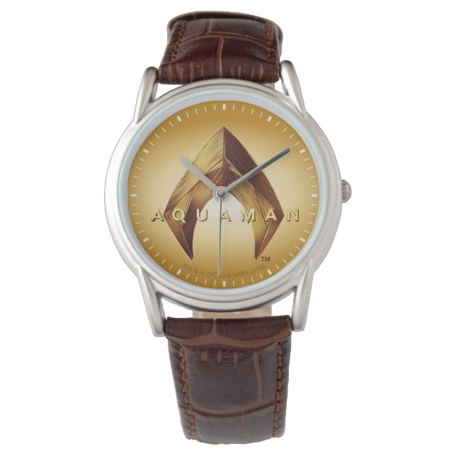 Aquaman | Golden Aquaman Logo Horloge (Voorkant)
