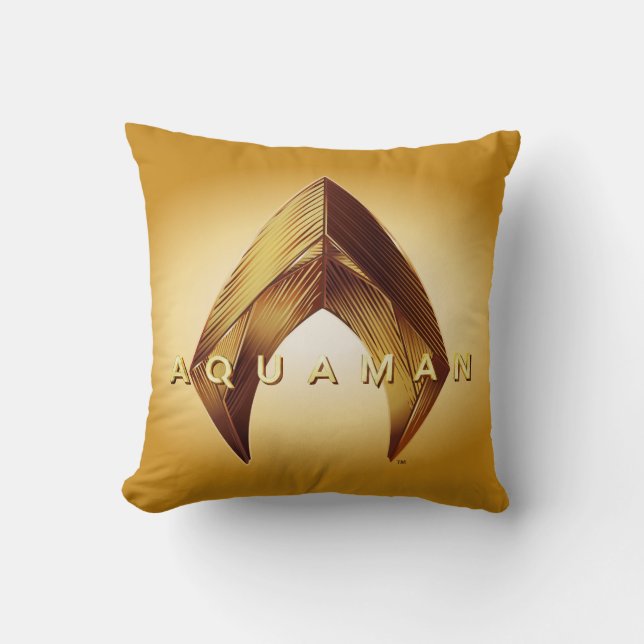 Aquaman | Golden Aquaman Logo Kussen (Voorkant)