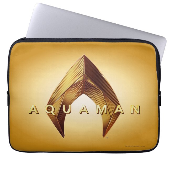 Aquaman | Golden Aquaman Logo Laptop Sleeve (Voorkant)