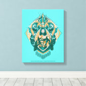Aquaman | Grafisch Aquaman & Trenchers Canvas Afdruk (Insitu (Houten vloer))