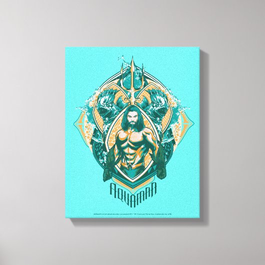 Aquaman | Grafisch Aquaman & Trenchers Canvas Afdruk (Voorkant)