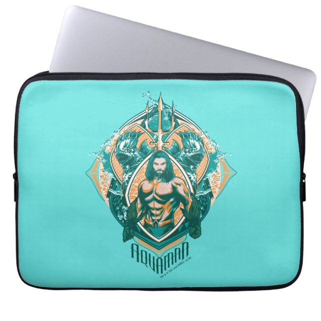 Aquaman | Grafisch Aquaman & Trenchers Laptop Sleeve (Voorkant)