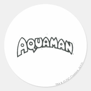 Aquaman Grunge Black Logo 2 Ronde Sticker