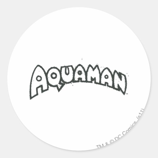 Aquaman Grunge Black Logo 2 Ronde Sticker (Voorkant)