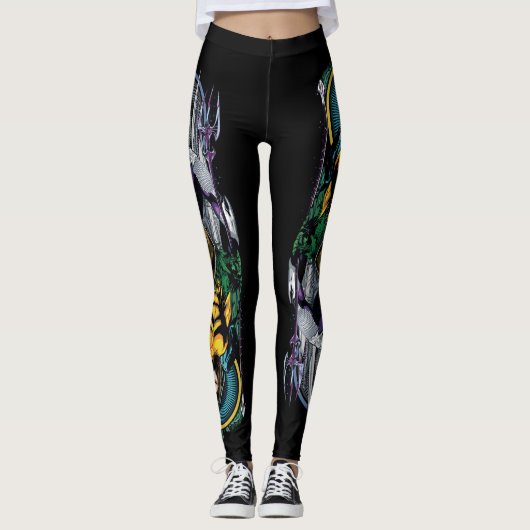 Aquaman | Het orin- en orm omkeerbare Art-paneel Leggings (Voorkant)