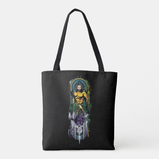 Aquaman | Het orin- en orm omkeerbare Art-paneel Tote Bag (Achterkant)