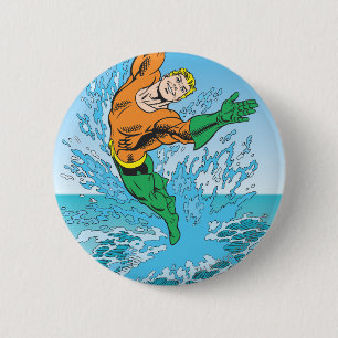 Aquaman Jpomp uit Zee Ronde Button 5,7 Cm